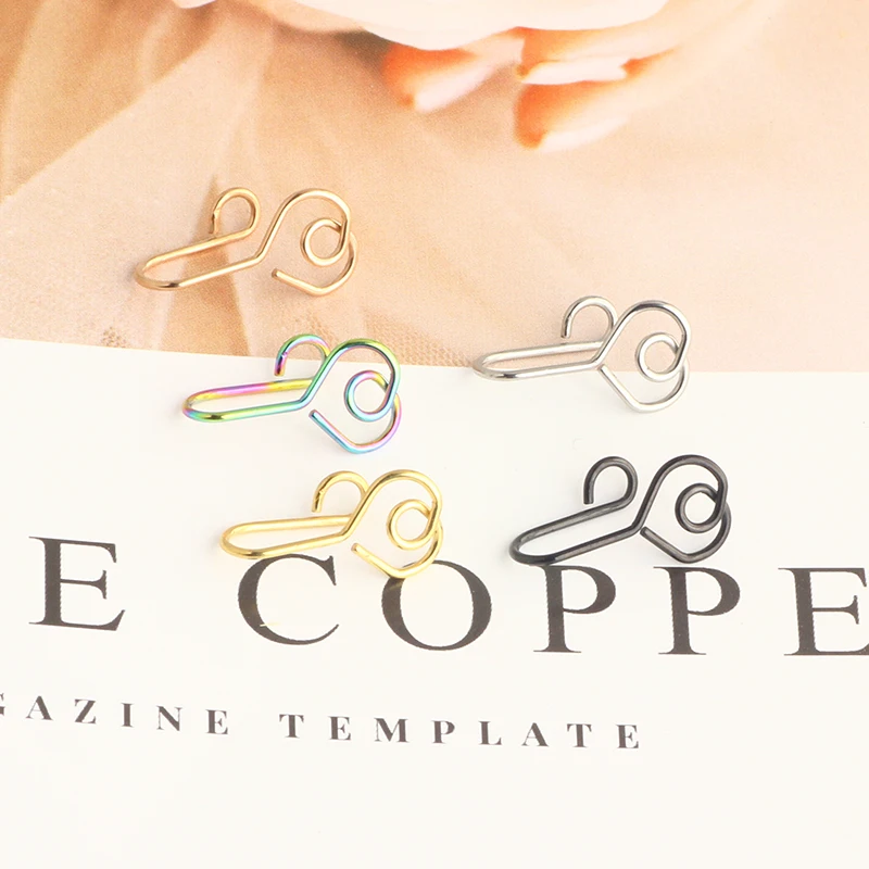 Fake Nose Ring Hoop Septum Rings Stainless Steel Nose Piercing Fake Piercing Oreja Pircing Jewelry 4 Color mix