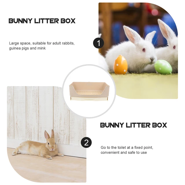 Rabbit Potty Box with Drawer Large Corner Litter Pan Pet Toilet Tray for Hamster Guinea Pig Ferret Bunny Reptile Small Animal 5