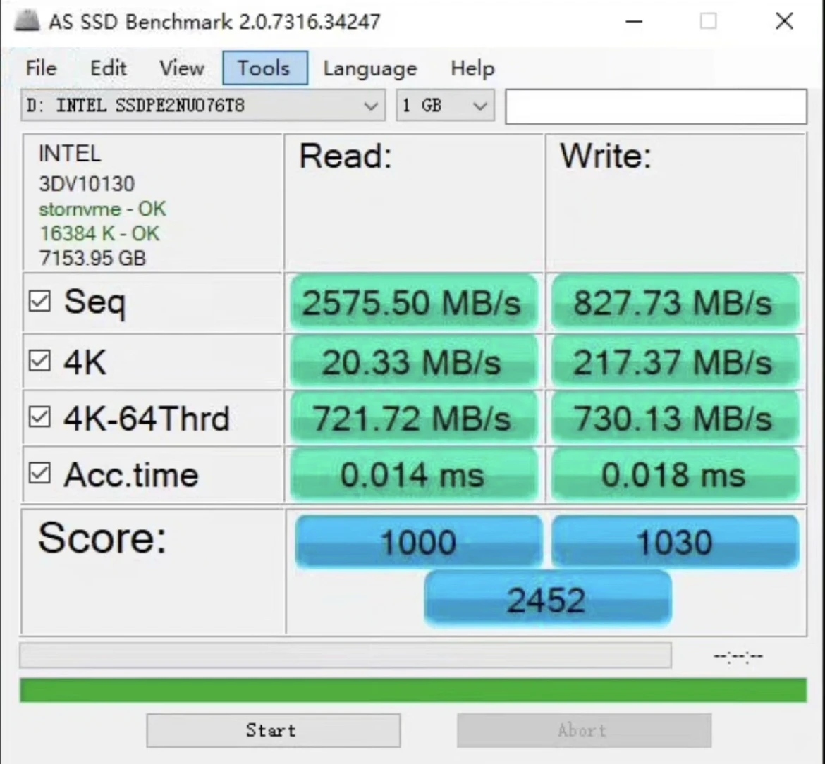 7.68TB P4320 시리즈 SSD U.2 2.5 인치 PCIE NVME 솔리드 스테이트 드라이브 엔터프라이즈 SSD, 인텔 3DV10100 SSDPE2NV076T8 용, 신제품