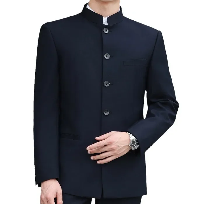 Chinese Style Tang Suit Men's Western Suit Stand Collar Jacket Chinese Business Attire formal suit