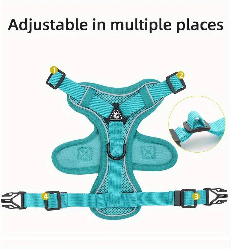No-Pull Dog & Cat Harness Leash Set – Adjustable Reflective Pet Vest for Small Dogs & Cats