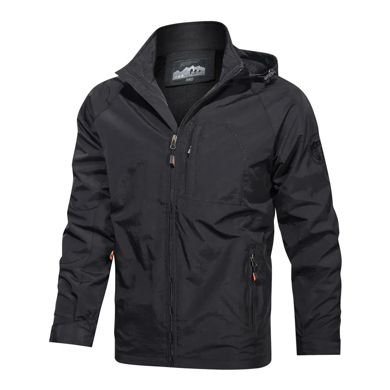 Spring Autumn Loose Casual Solid Coats Men Pockets Fashion Harajuku All Match Ropa Hombre Long Sleeve Outerwear Hooded Jacket