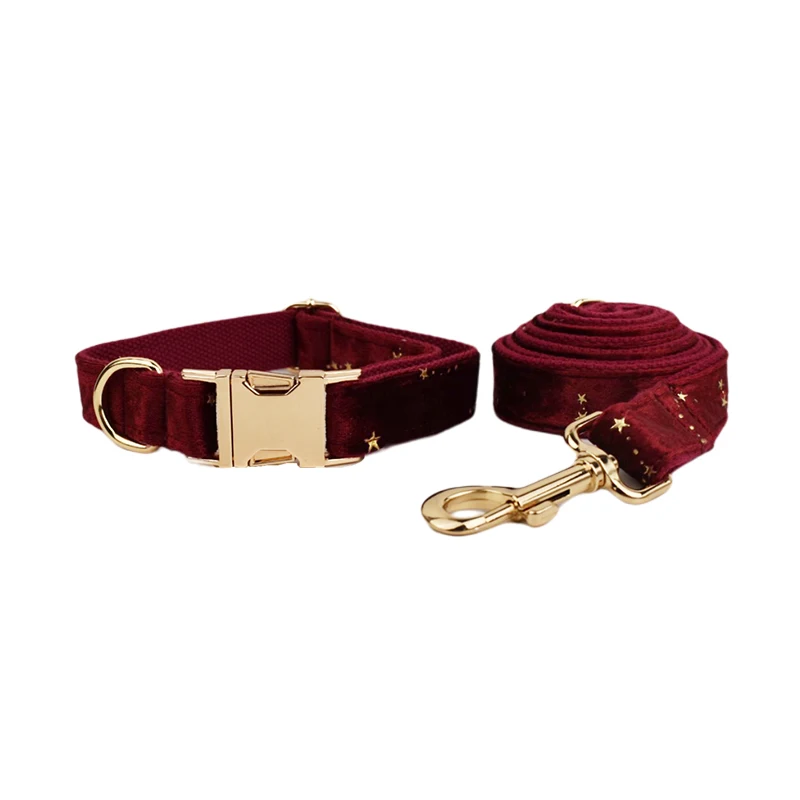 Luxury Custom Design Flower Sublimation Pet Accessory Set: Black Collar, Leash, Harness & Bow