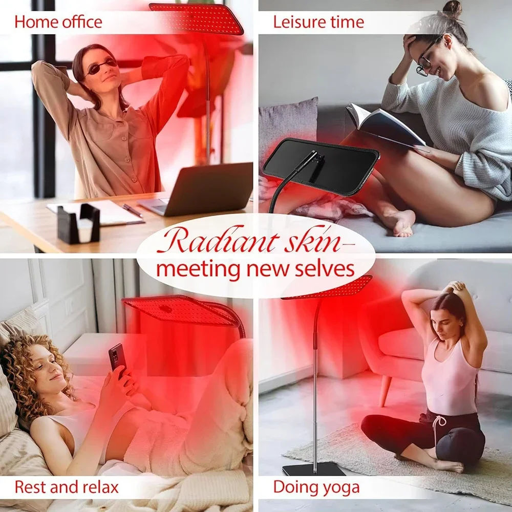 660nm + 850nm Red Light Therapy Floor Lamp – Adjustable LED Infrared Lamp for Pain Relief & Skin Rejuvenation