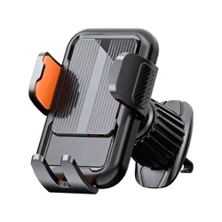 Premium Anti - Shake Universal Car Phone Holder with 360° Rotation and Non - Slip Grip (Orange)