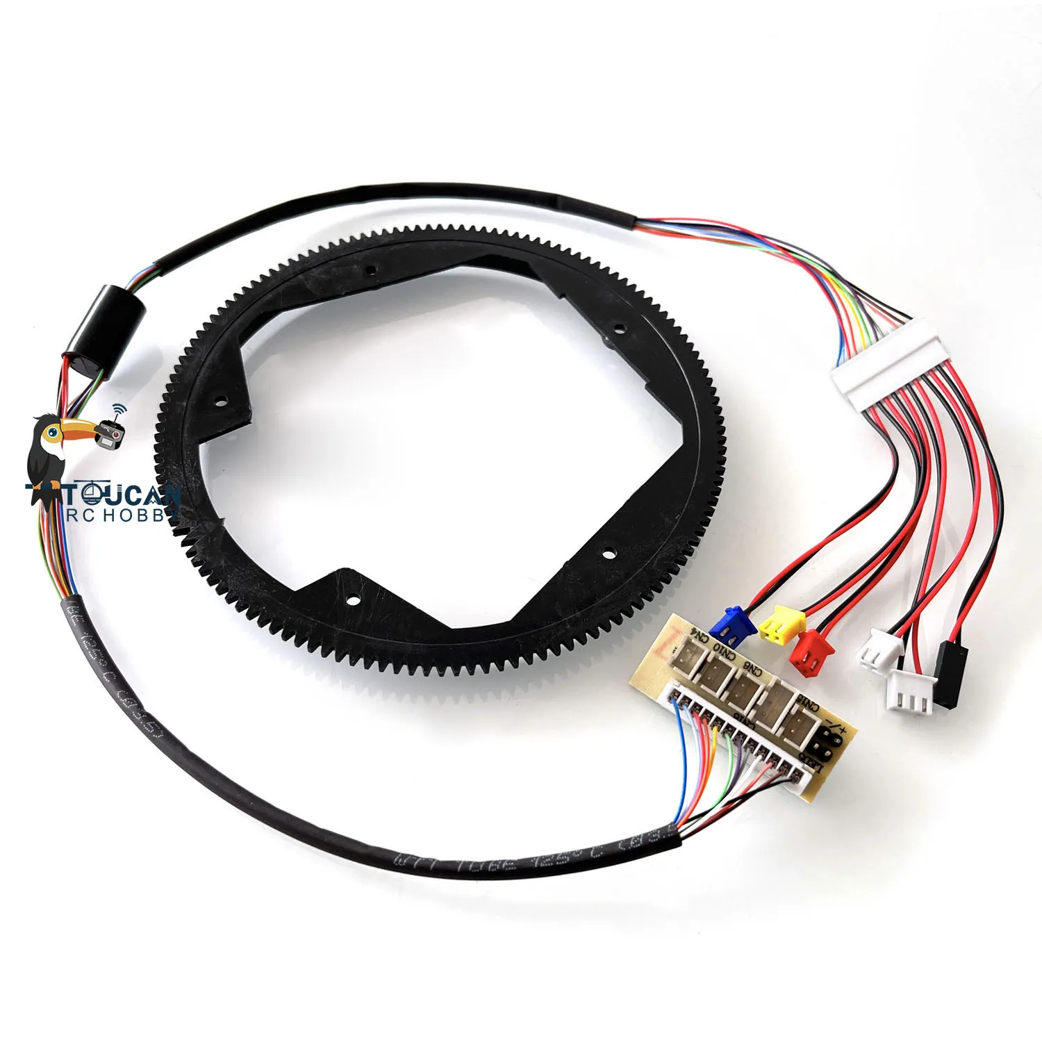 Gros plan sur les dents de l'engrenage rotatif 360° pour char RC Henglong 1/16 version 6.0