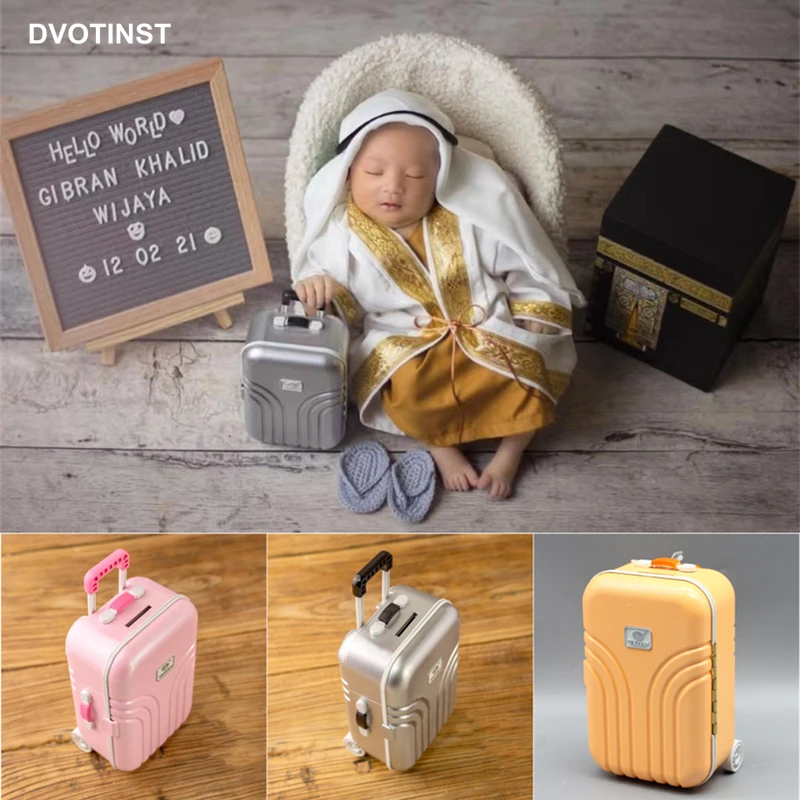 Dvotinst Newborn Photography Props Baby Creative Props Mini Trunk Suitcase Luggage Fotografia Studio Accessories Photo Props