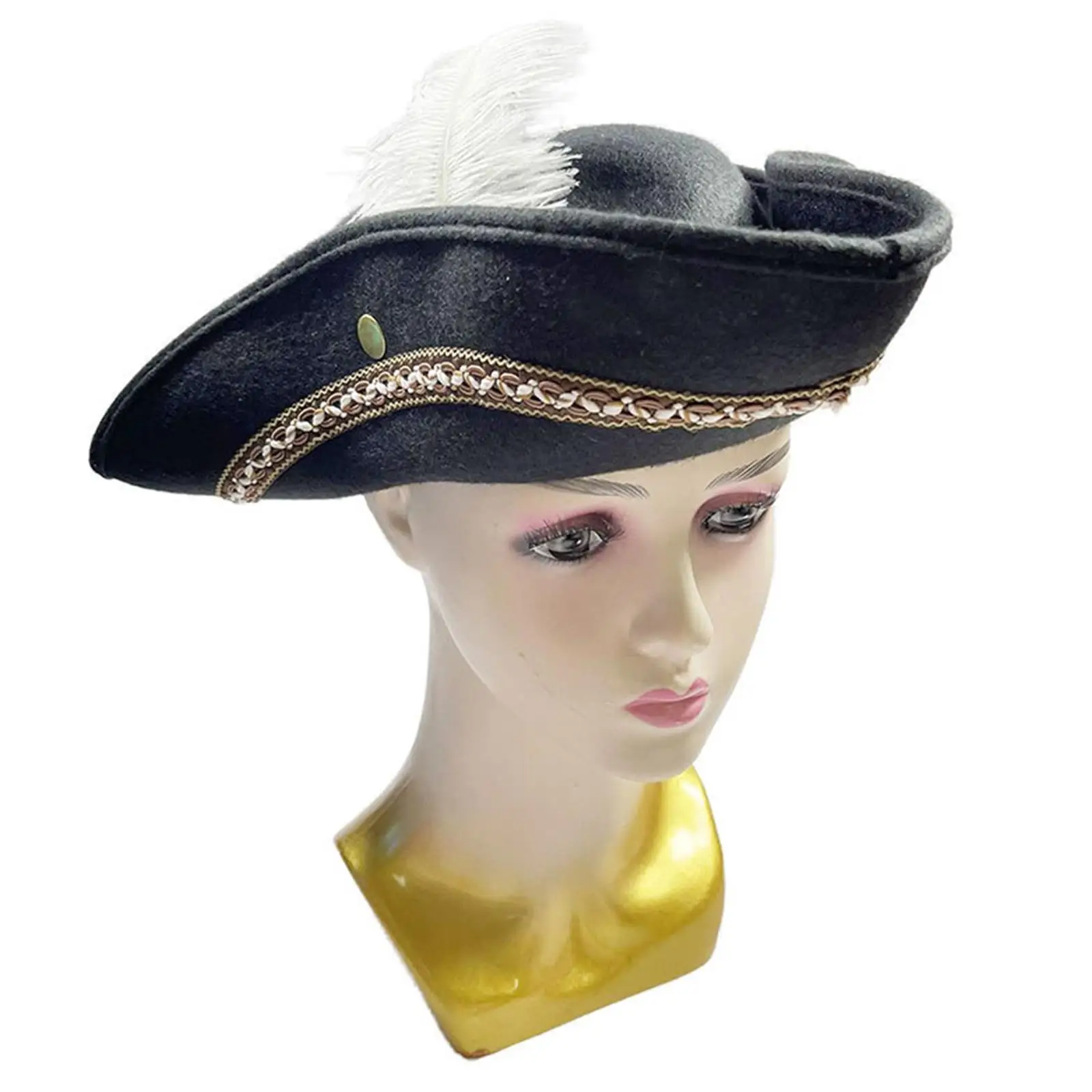 Pirate Hat Vintage Costume Accessories Dress up Buccaneer Tricorn