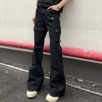American Vibe Wide Leg Straight Cut Jeans Men's Women's High Street Fashion Brand Clean Fit Long Trousers Loose Fit Jeans