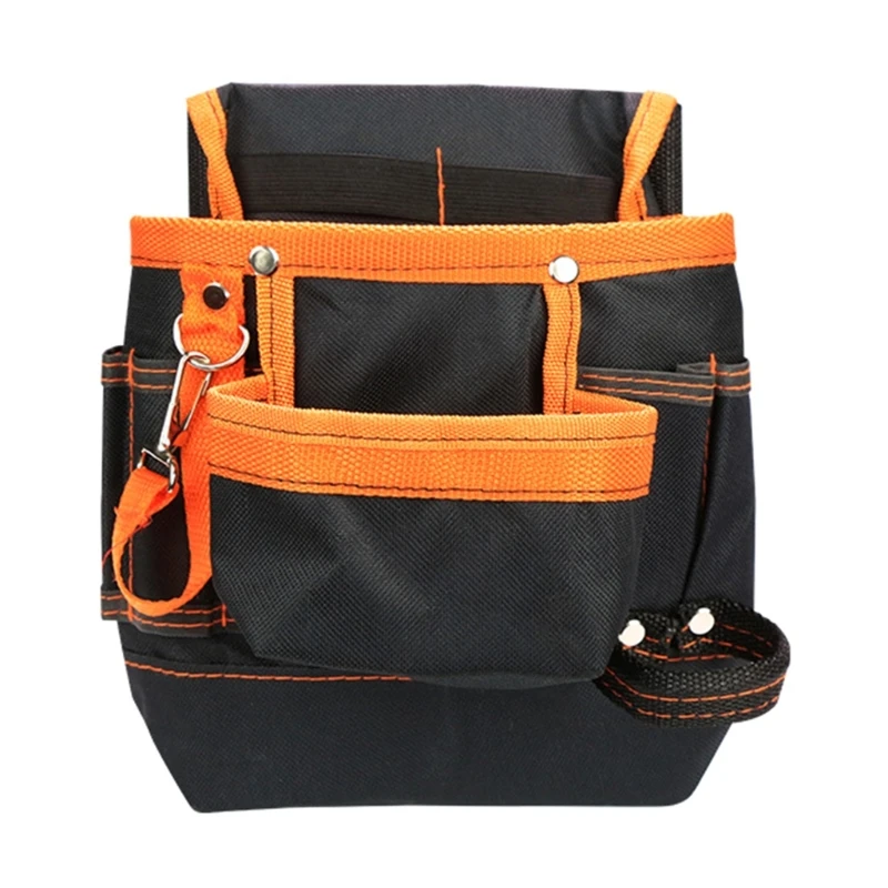 

N0HB Electrician Belt Bag Durable 600D Oxford Cloth Tool Bag with 8pcs Pockets Hardware Tool Waist Bag Gift for Men