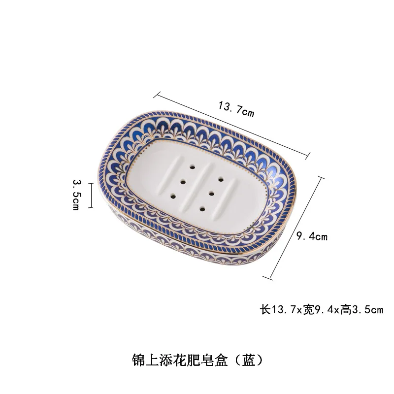 Nordic Home and Hotel Gold Inlay Dviejų sluoksnių muilo laikiklis Vonios Keraminė muilo indas su kanalizacija Porte Savon