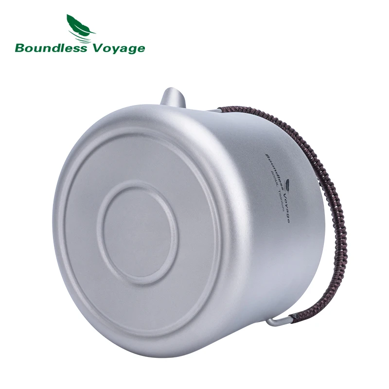 Boundless Voyage 800ml Titanium Kettle with Filter Camping Water Jug Lightweight Coffee Tea Pot Outdoor Indoor Stovetop Kettle