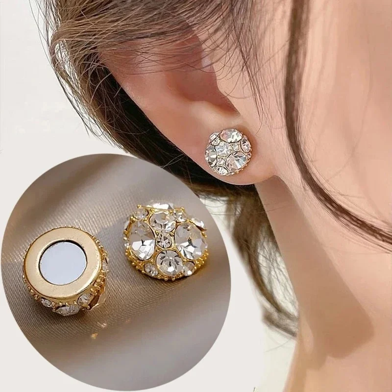 

1Pair Weight Loss Magnet Earring Zircon Crystal Strong Magnetic Therapy Slimming Health Care Power Clip Earrings Jewelry