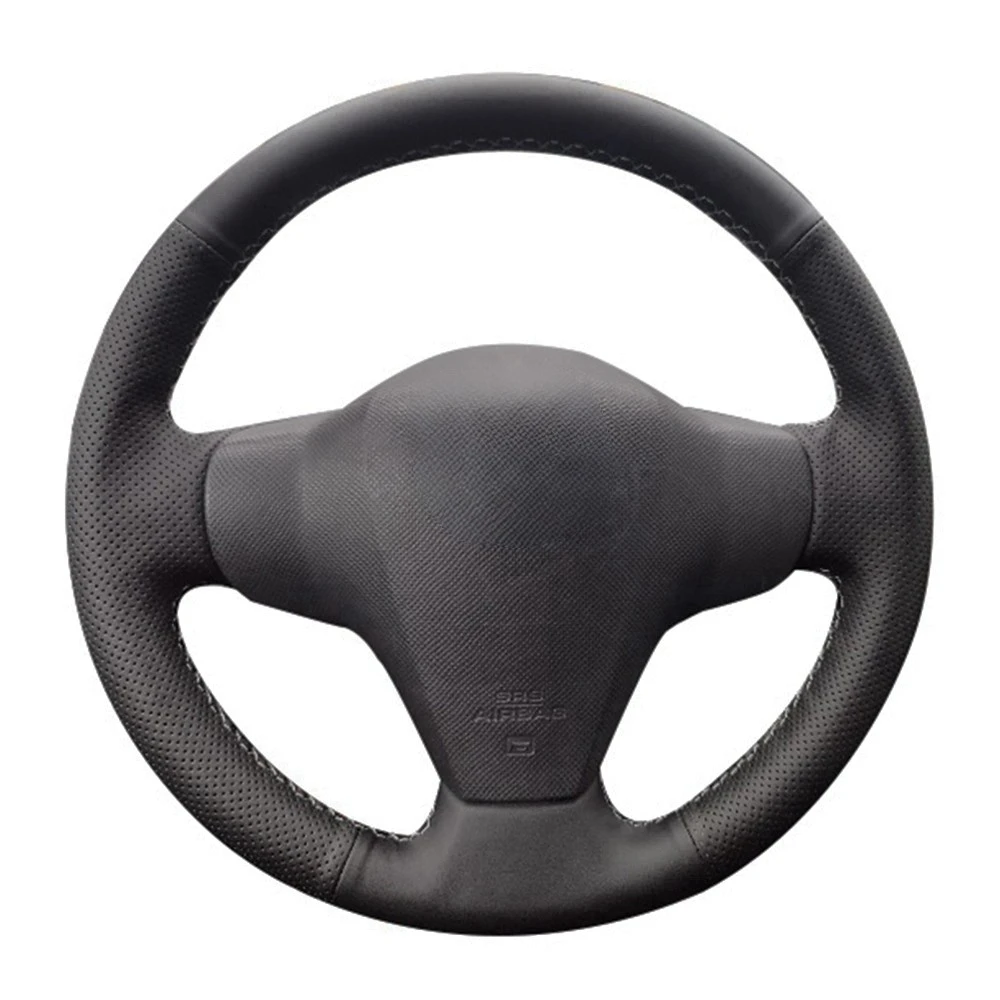 자동차 핸들 커버 Toyota RAV4 Vios Yaris 2006-2012 자동차 액세서리 용 미끄럼 방지 인조 가죽 스티어링 휠 브레이드