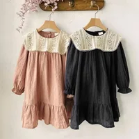 2024 New Spring Sister Clothes 0-3Yrs Kids Princess Dresses Toddler Baby Bodysuits Long Sleeved Cotton Baby Girls Party Dress 2