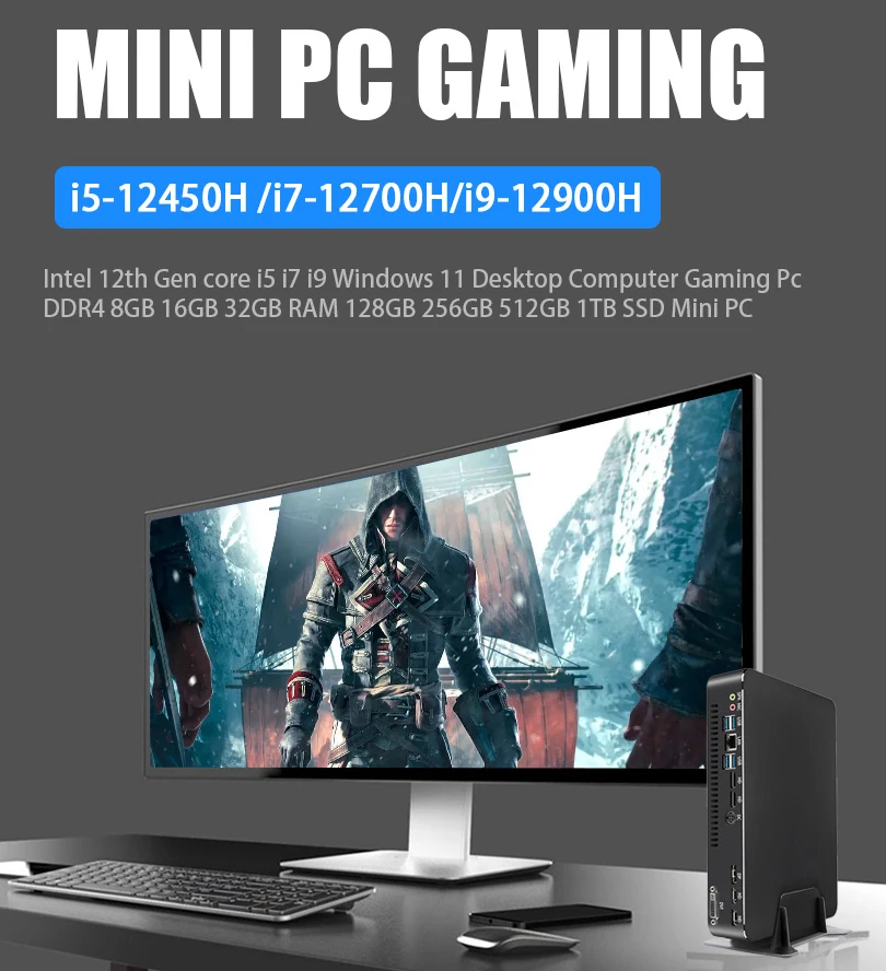 MSECORE Intel Core i9 12th i9 12900H Mini PC Windows 11 Desktop Gaming Computer Portable PC HTPC 2*DDR4 Linux HD 4K Wifi6 BT5.1