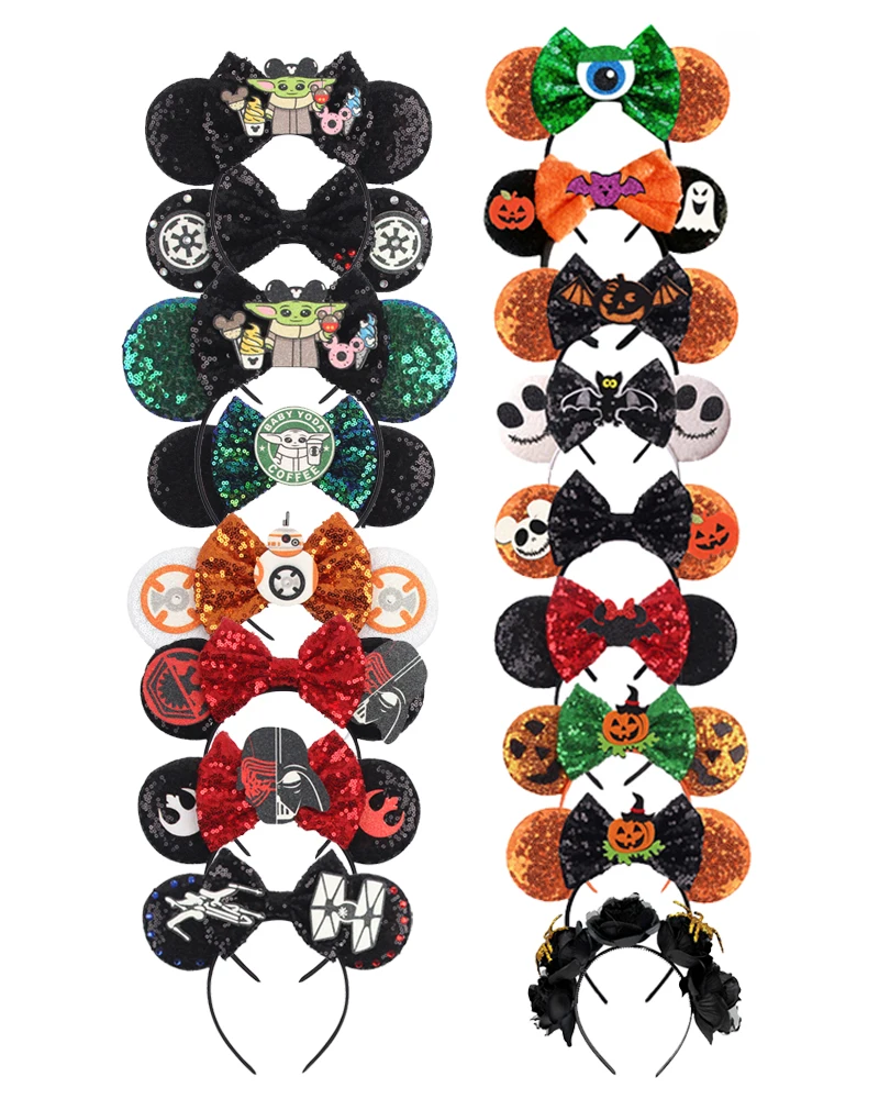HalloweenPartyMickeyMouseEarHeadbandPumpkinSkullDevilFestival