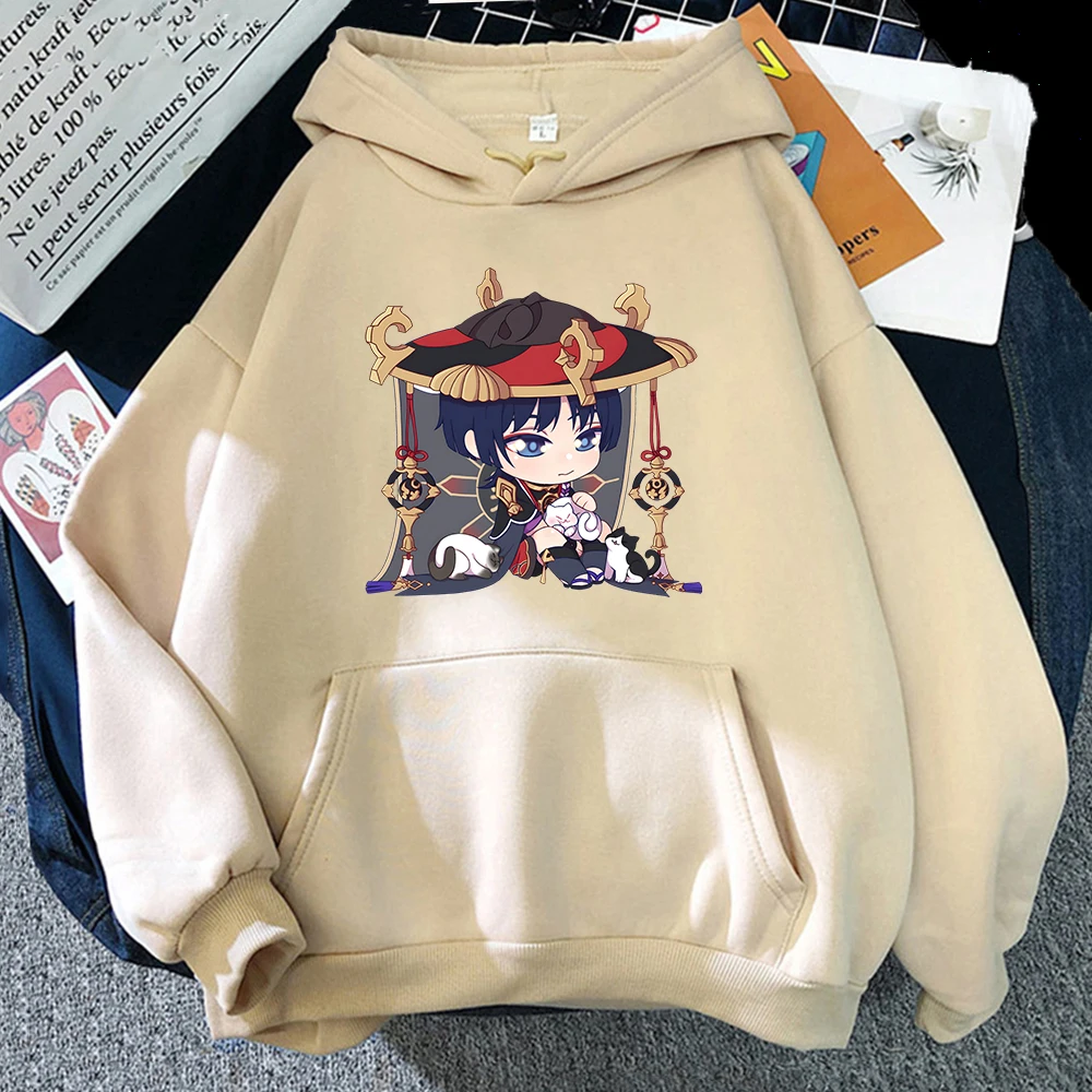 Genshin Impact Scaramouche Print Hoodie Game Graphic Hoody Kawaii Clothing for Girls Spring Long Sleeve Tops Oversized Pullovers genshin impact childe tartaglia men women socks windproof beautiful spring summer autumn and winter dressing gifts