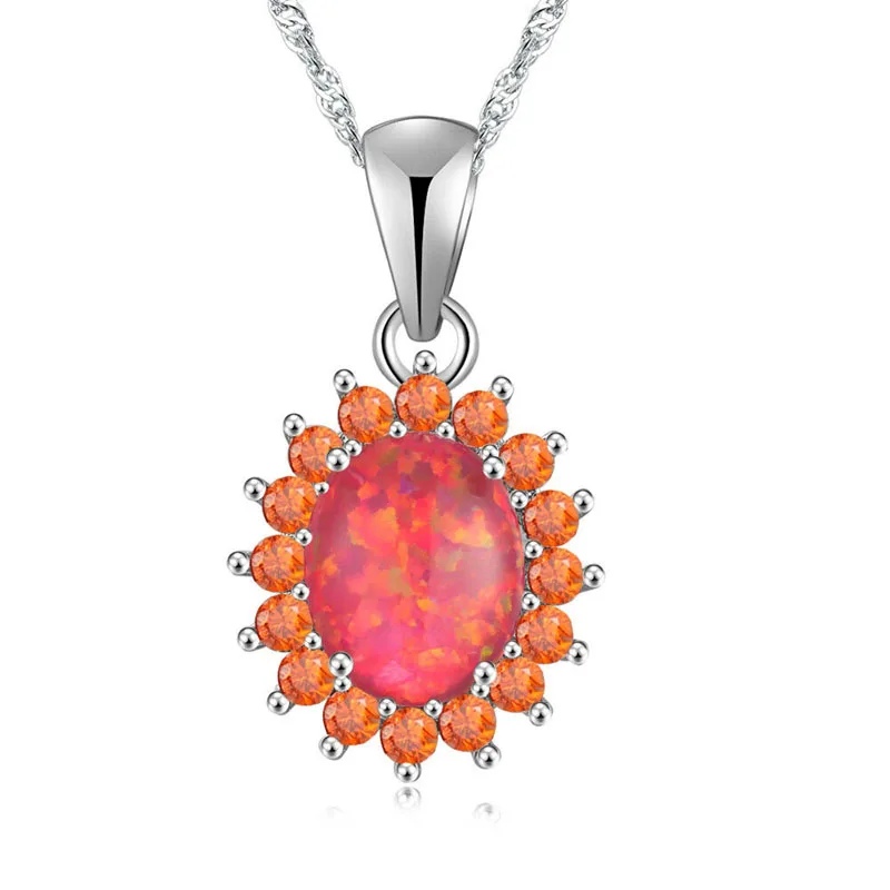 

JLP020 Dazzling Sunflower Opal Pendant Necklace for Women's home gifts