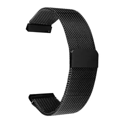 Sleek Stainless Steel Milanese Magnetic Bracelet Replacement Strap - 22mm (Black)