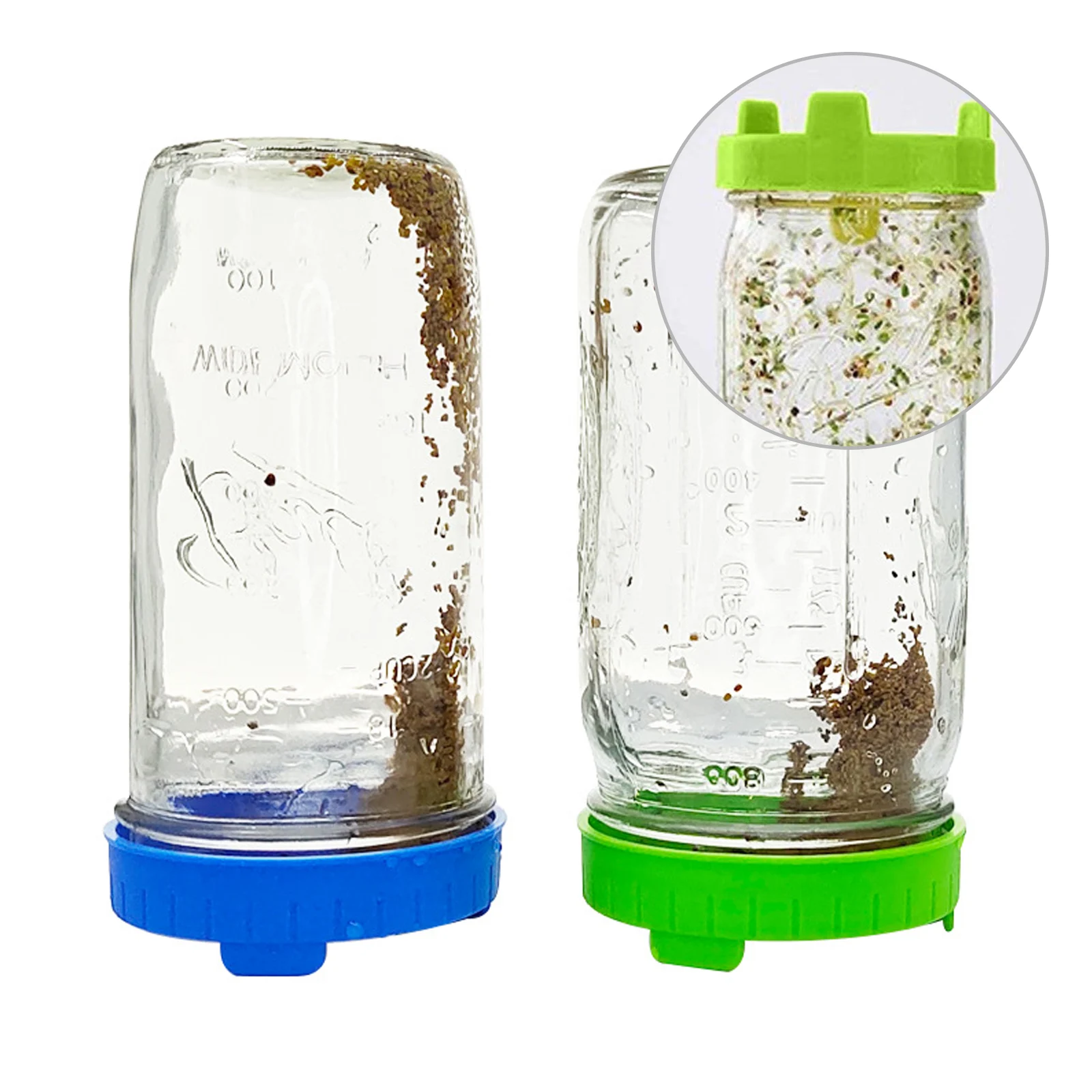 Sprouting Lids With Stainless Steel Screen For Wide Mouth Mason Jars Germination Kit Sprout Maker Seedling Tray For Bean Sprouts seedling nursery bags,hydroponic germination tray,hydroponic gardening kit,sprouting jars kit,seedling box