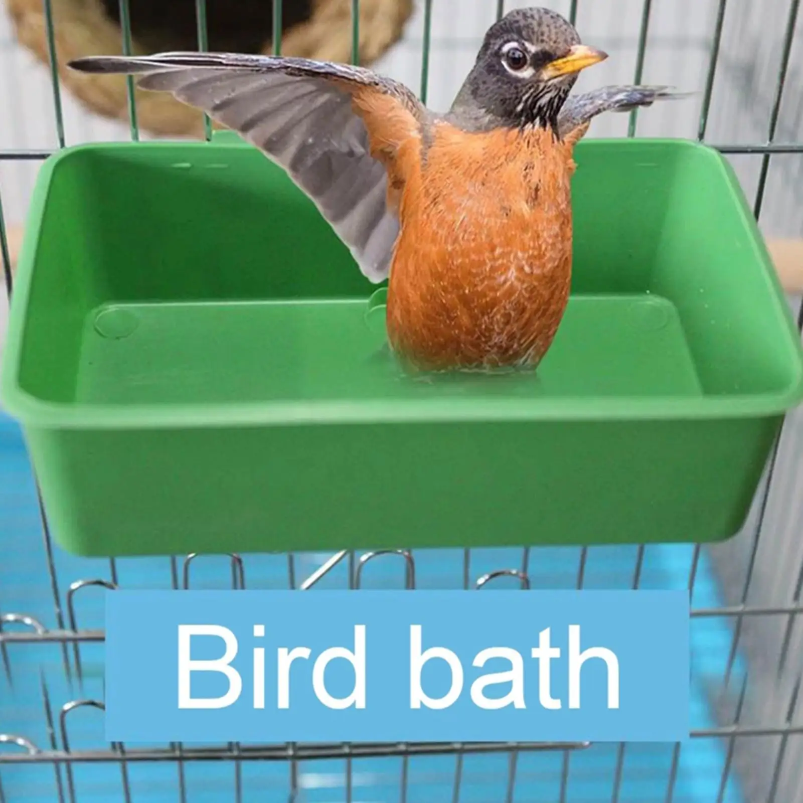 Vasca da bagno per uccelli, ciotola per uccelli, pappagalli, parrocchetti, gabbia per uccelli, appesa in plastica, gabbia per piccioni, acqua, cibo, mangiatoia per uccelli, animali domestici - immagine 6
