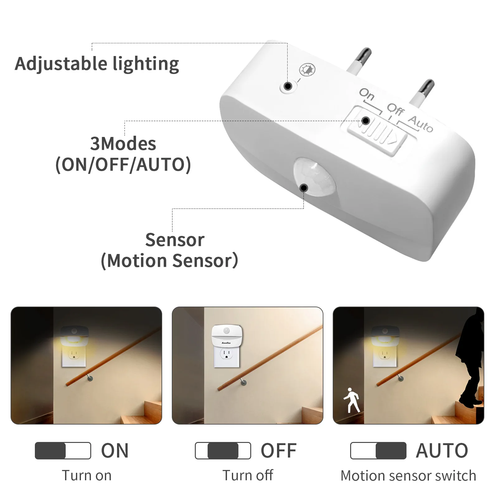 รูปสินค้า LED โคมไฟติดผนังเซ็นเซอร์ตรวจจับการเคลื่อนไหว ประหยัดพลังงาน