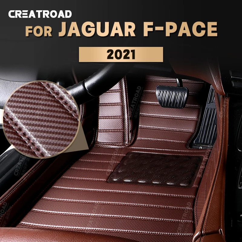 

Напольные коврики из углеродного волокна на заказ для Jaguar F-PACE 2021, коврик для ног, аксессуары для интерьера автомобиля