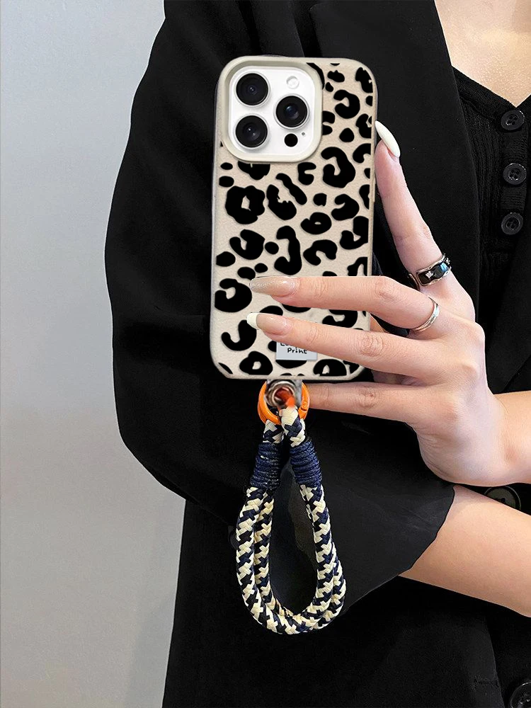 Leopard Print Lanyard Phone Case