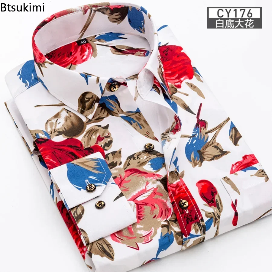 Men's Plaid Shirts Long Sleeve Spring Autumn Thin Male Casual Shirt Man Printed Dress Shirt Stripe Business Shirts Male dress shirts men casual shirts
