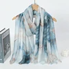1 pièces Ramadan Hijab imprimé léopard femmes bohème aquarelle doux musulman Hijabs Floral respirant châle enveloppement écharpe foulard chaud