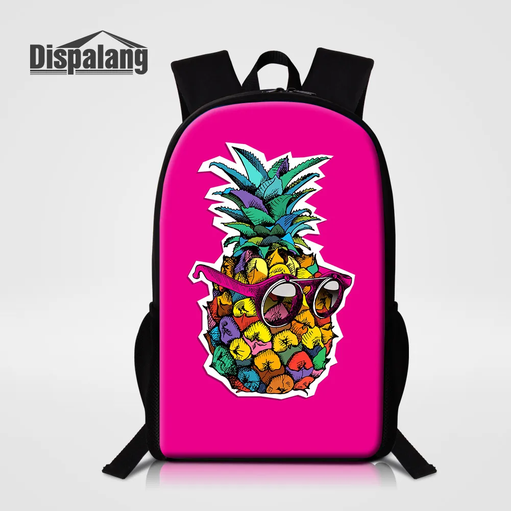 

Pineapple Fruit Printing School Bags Women Customize Logo Backpack For Teenager Girls Junior Middle Student Bookbag Schoolbag