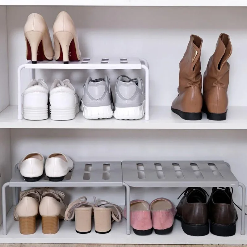 Adjustable ABS shoe organizer shoe rack Shoe Rack Organizer Expandable Under Sink Storage Shelf for Closet Cabinet Shoe Display