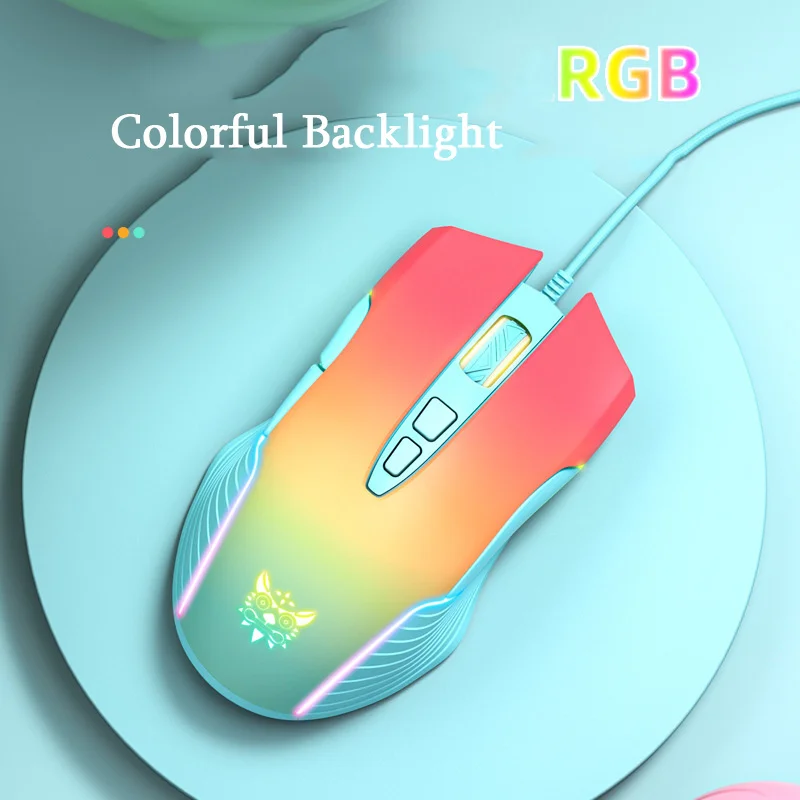 Usb Prendeu o Rato do Jogo Rosa Roxo Ergonômico 6400 Dpi Ótico Rgb Luminoso para o Computador Portátil Desktop - Imagem 3