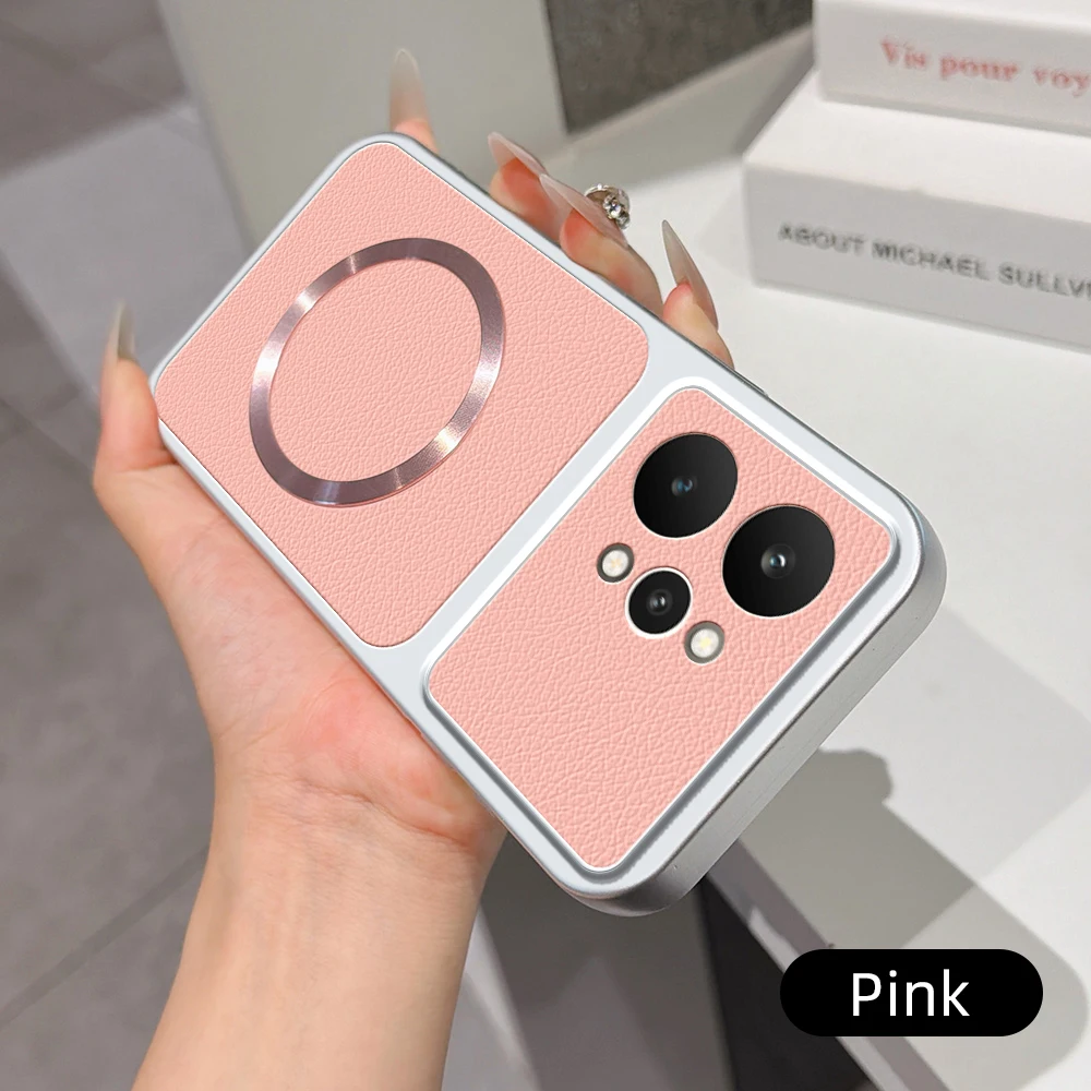 Luxury Leather Matte Magnetic Soft TPU Phone Case