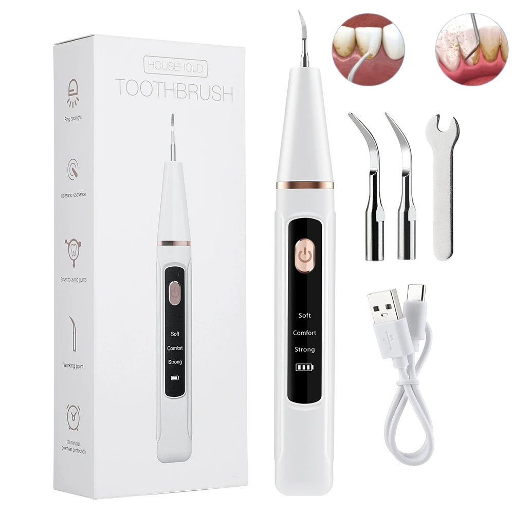Electric Ultrasonic Dental Scaler For Teeth Tartar Stain Tooth Calculus Remover Teeth Plaque Cleaner Dental Stone Removal Device