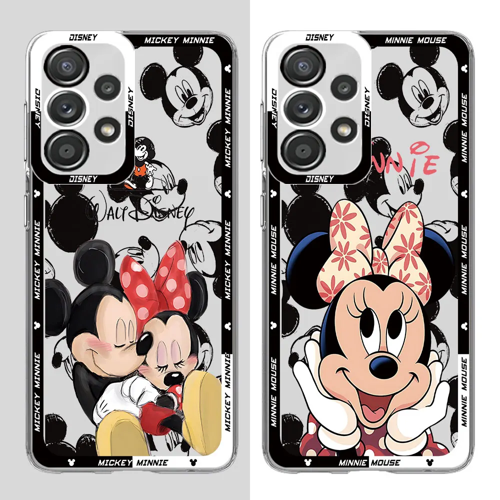 Disney Mickey Mouse Case for Samsung Galaxy A13 A24 A33 A25 A54 A34 A14 4G A23 A15 A73 5G Transparent Soft Cover