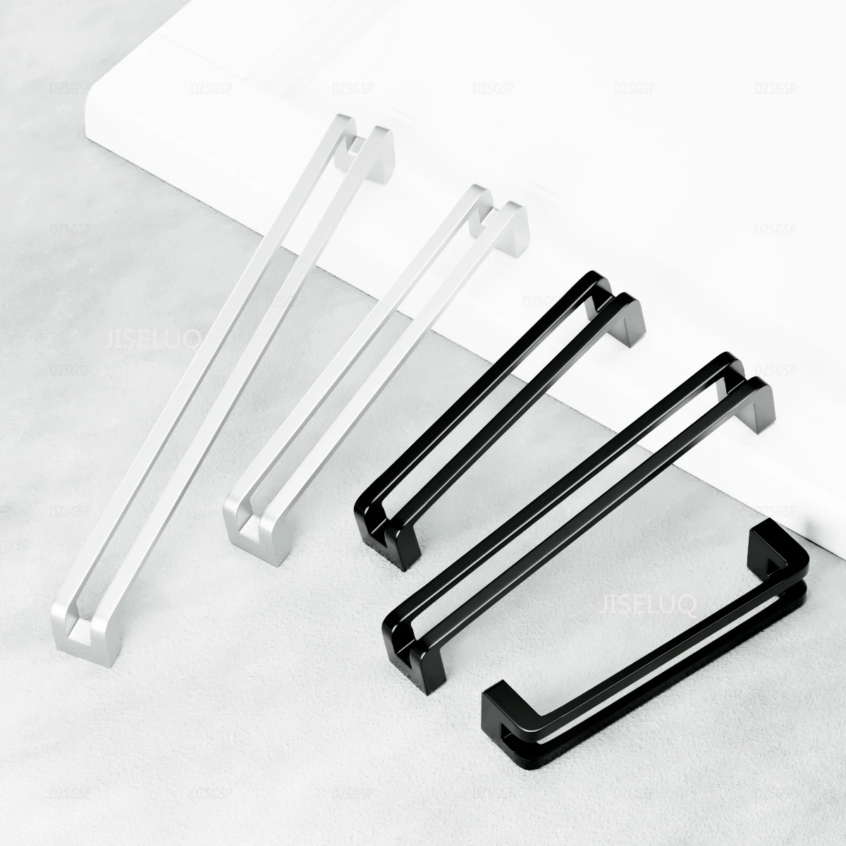 

Zinc Alloy Kitchen Cupboard Door Pull Muebles Wardrobe Cabinet Drawer Up Bar Black Silver Grey Modern Simple Furniture Handle