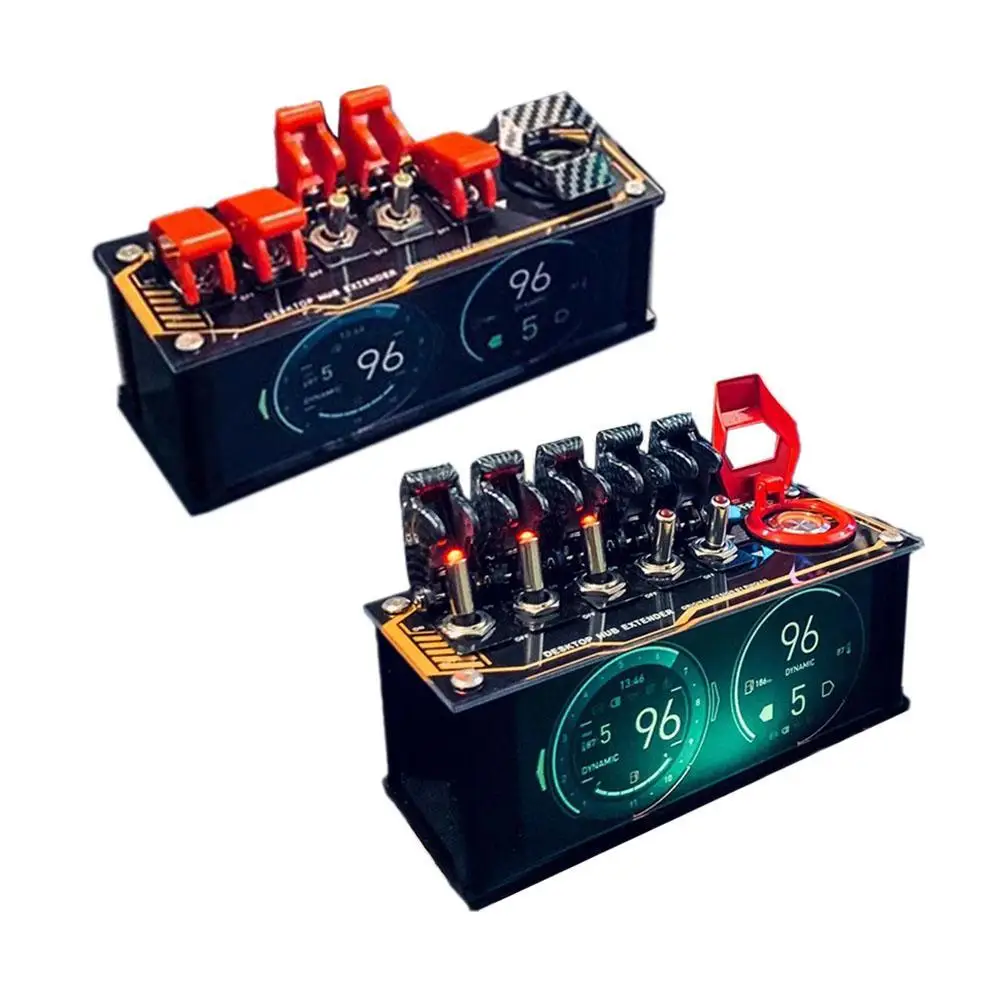 Block Usb Socket Hub Docking Station Retro Switch Atmosphere Light Table Decoration Ornamenti In Stile Cyberpunk