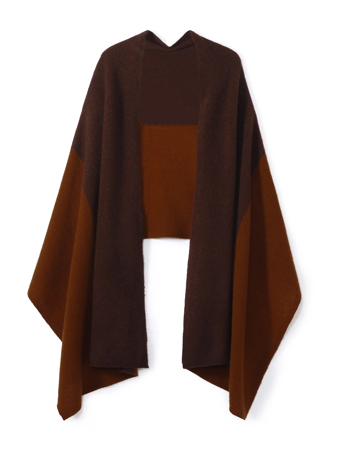 TLOML Women's Merino Wool Two-color Shawl Scarf Autumn Winter Wool Knitted Casual Style Soft Keep Warm Fashion Shawl Scarf