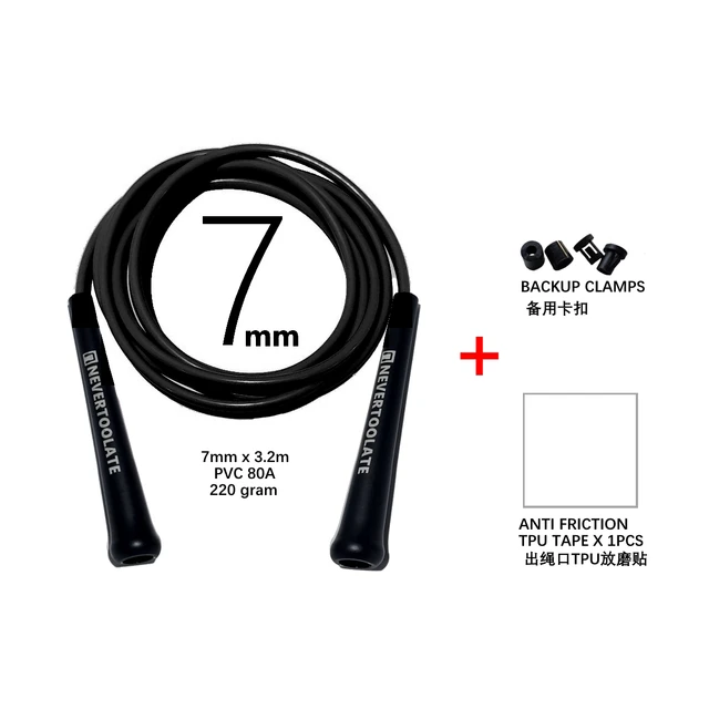 0.5 lbs 10.5ft long 3.2 meters rope length 7mm PVC 15.5cm long handle  heavy fitness crossfit crossrope hiit skipping jump rope 3