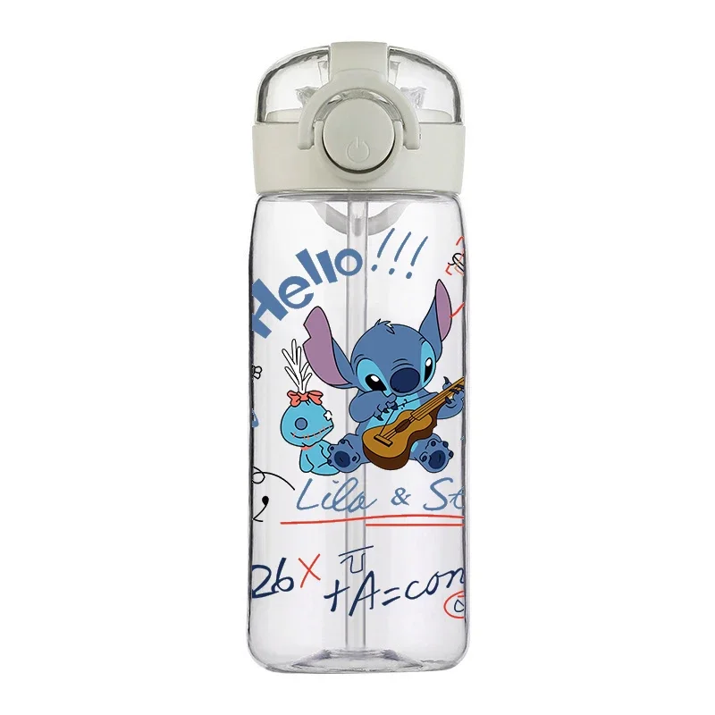 Disney Stitch Cup Clear Brand High Quality Water Bottle Outdoor Sport Leak Proof Cute Plastic School Water Bottle for Kids 400ML 2
