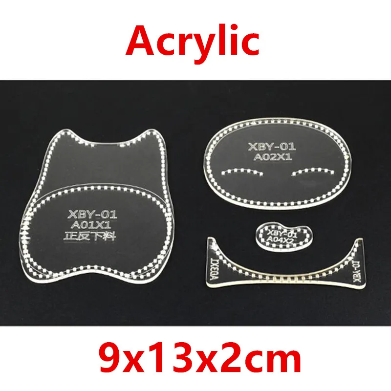 DIY 고양이 가죽 도구 키링 키체인 패턴 몰드, 아크릴 템플릿, 가죽 공예, 1 세트