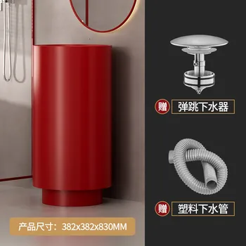 304 สแตนเลสสตีลรอบคอลัมน์อ่างล้างหน้าแบบบูรณาการชั้นยืนสวนกลางแจ้งอ่างล้างหน้า Luxury Bar โรงแรมห้องน้ําอ่างล้างจาน w 32