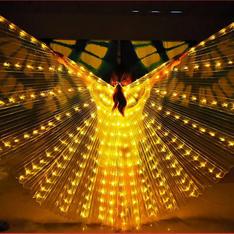 OSKOE Alas LED iluminadas, alas de danza coloridas, capa de mariposa  brillante de 360 grados, capa de carnaval de rendimiento LED, alas LED que