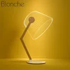 3D Effect Stereo Vision LED Desk Lamp Wood Support Acrylic Lampshade LED Light Living Room Bedroom Reading Lamp with USB Plug 2