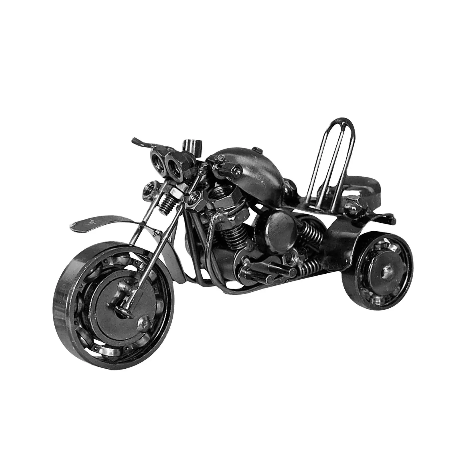 Motor Tricycle Iron Art Sculpture Motorcycle Model Classical Decorative 6.3x2.5x3.3inch for Office Decor Multifunctional Durable