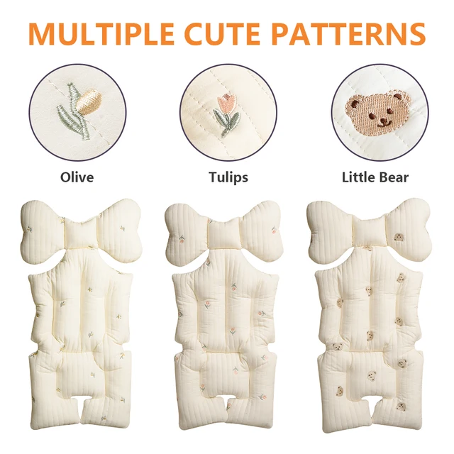 Coussin de siège de poussette épais pour bébé, tapis de doublure de voiture, matelas de chariot respirant en coton, accessoires de landau pour nouveau-né 6 Coussin de siège de poussette épais pour bébé, tapis de doublure de voiture, matelas de chariot respirant en coton, accessoires de landau pour nouveau-né 6