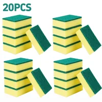 10/20pcs Reusable Double-Sided Cleaning Sponge Dishwashing Cleaning Wipe Household Scouring Pad Sponge Set Kitchen Accessories 1