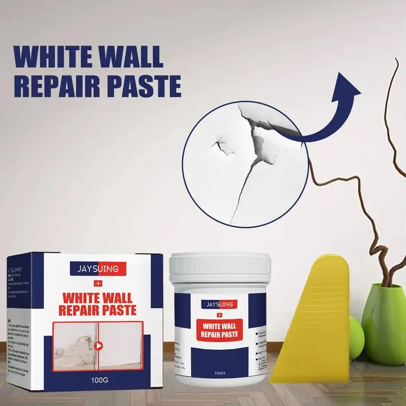 100g Multi-Purpose WhiteWall Repair Paste With Scraper Wall Care Renovation Covering Repair Household Patching Paste laster middle layer low temperature 158℃ chip 183℃ lead free solder paste suitable for motherboard middle layer and chip repair